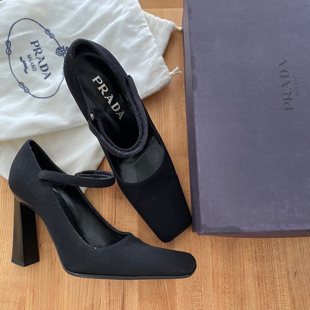Prada Black Ankle-Strap Pumps